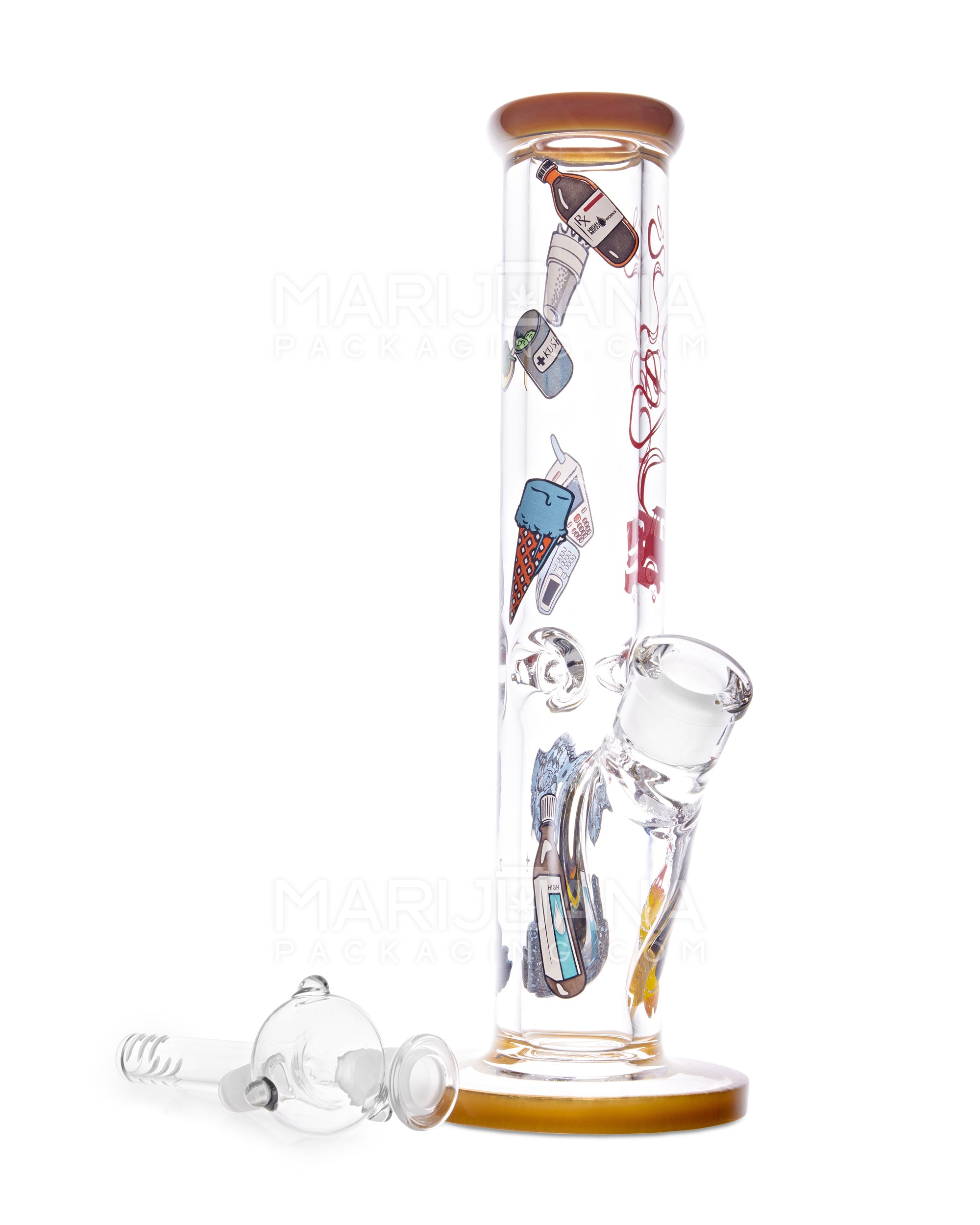 7 Inch Glass Recycler Water Pipe w/ Donut Showerhead Perc