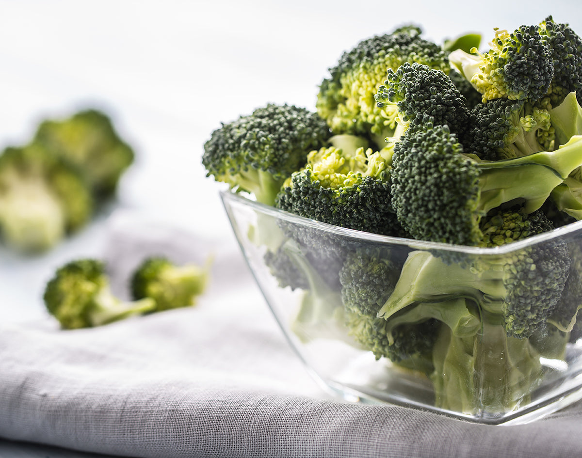 Glass Bowl of Broccoli | Marijuana Packaging