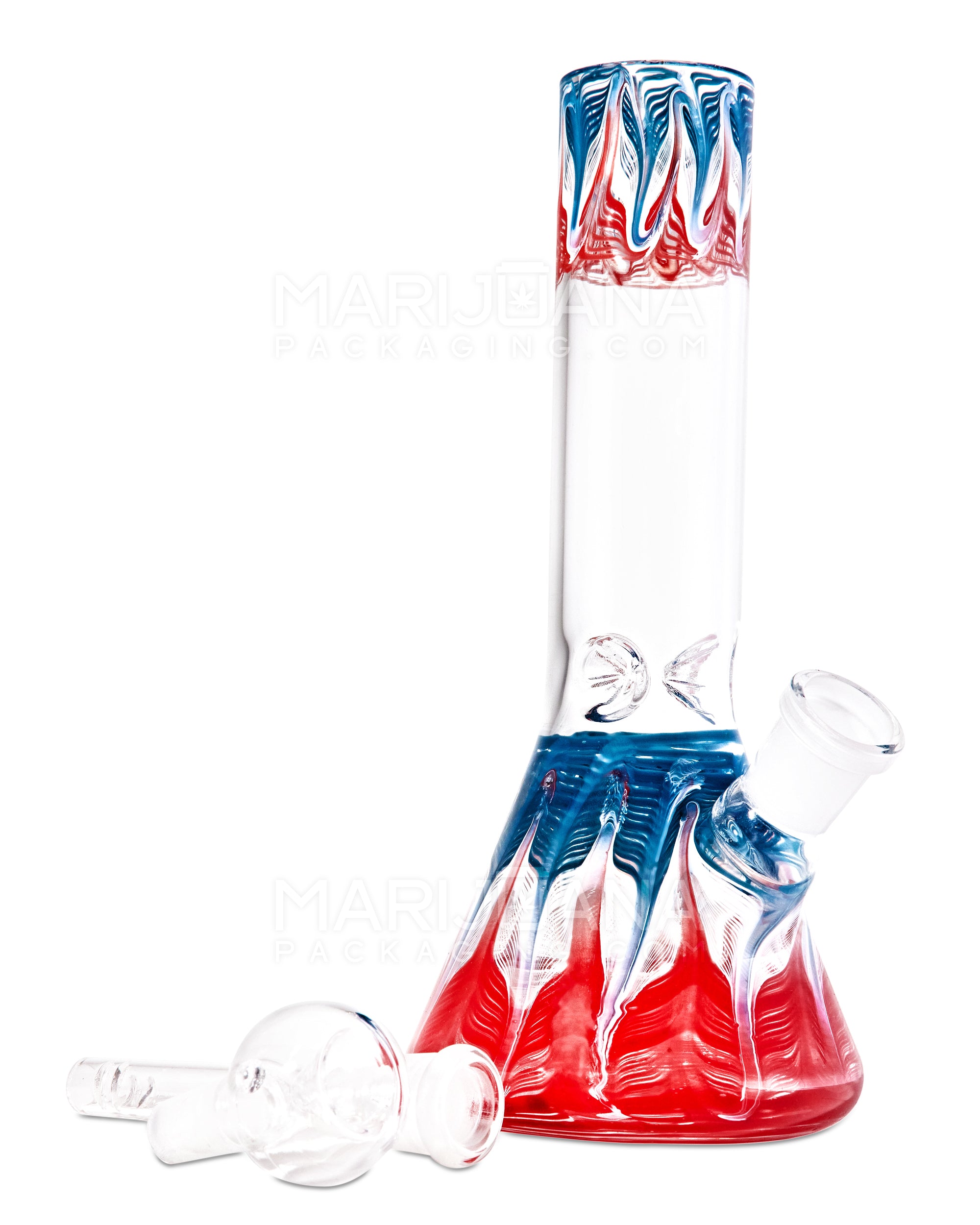 14 Inch Red Ice Catcher Luxury Design Inline Perc Bong