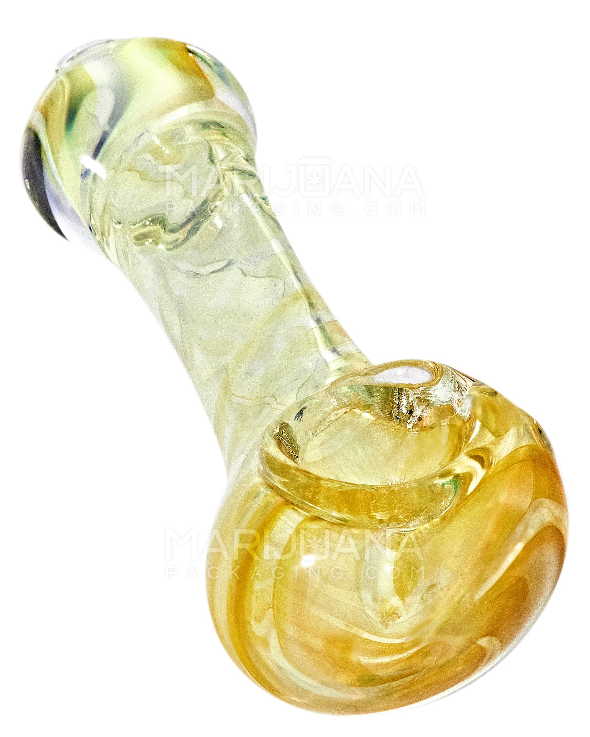 2.5 Inch Dichro & Gold Fumed Spoon Glass Hand Pipe