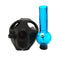 Gas Mask Acrylic Water Pipe | 8.5in Tall - Grommet Bowl - Black - 3