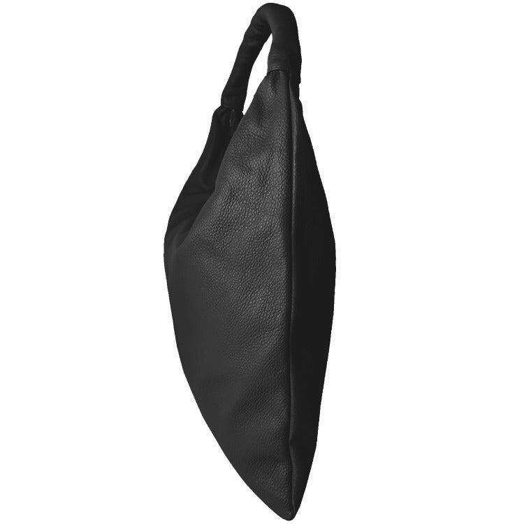 Black Large Zip Top Leather Hobo Bag Brix and Bailey