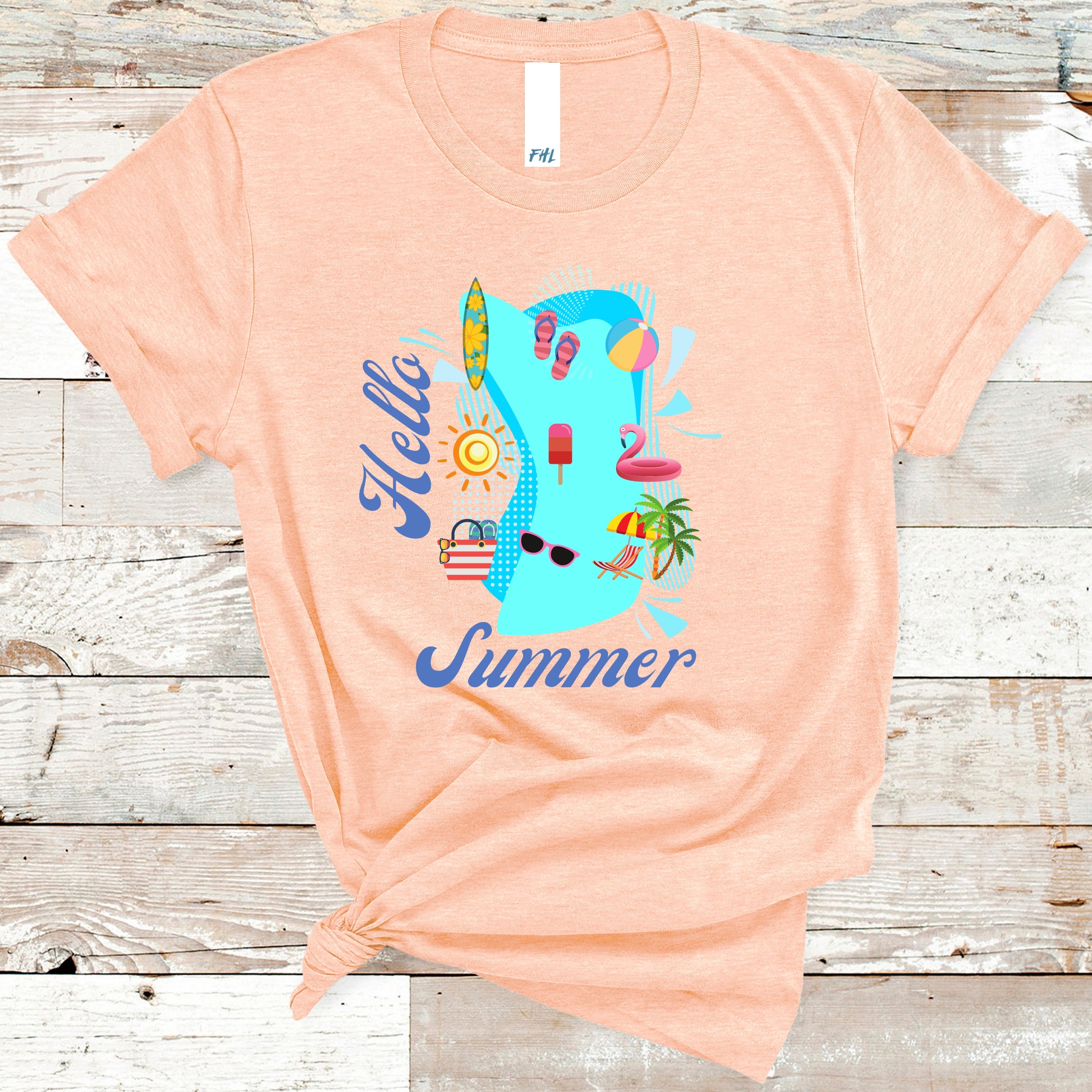 Download Hello Summer Relax At The Beach T Shirt Heather Prism Peach Faith Hope Love Boutique