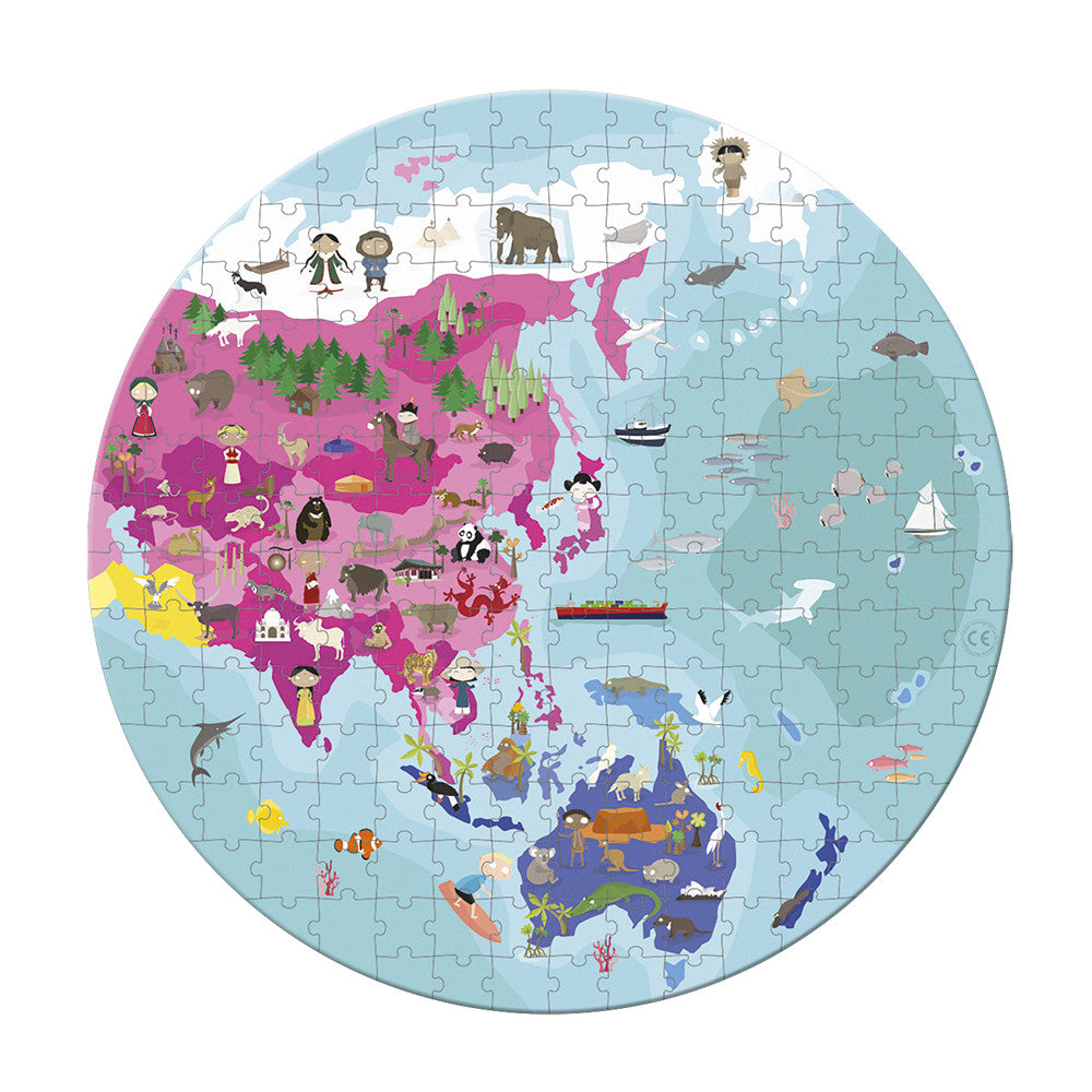 Janod Giant World Map Puzzle - 300 Pieces