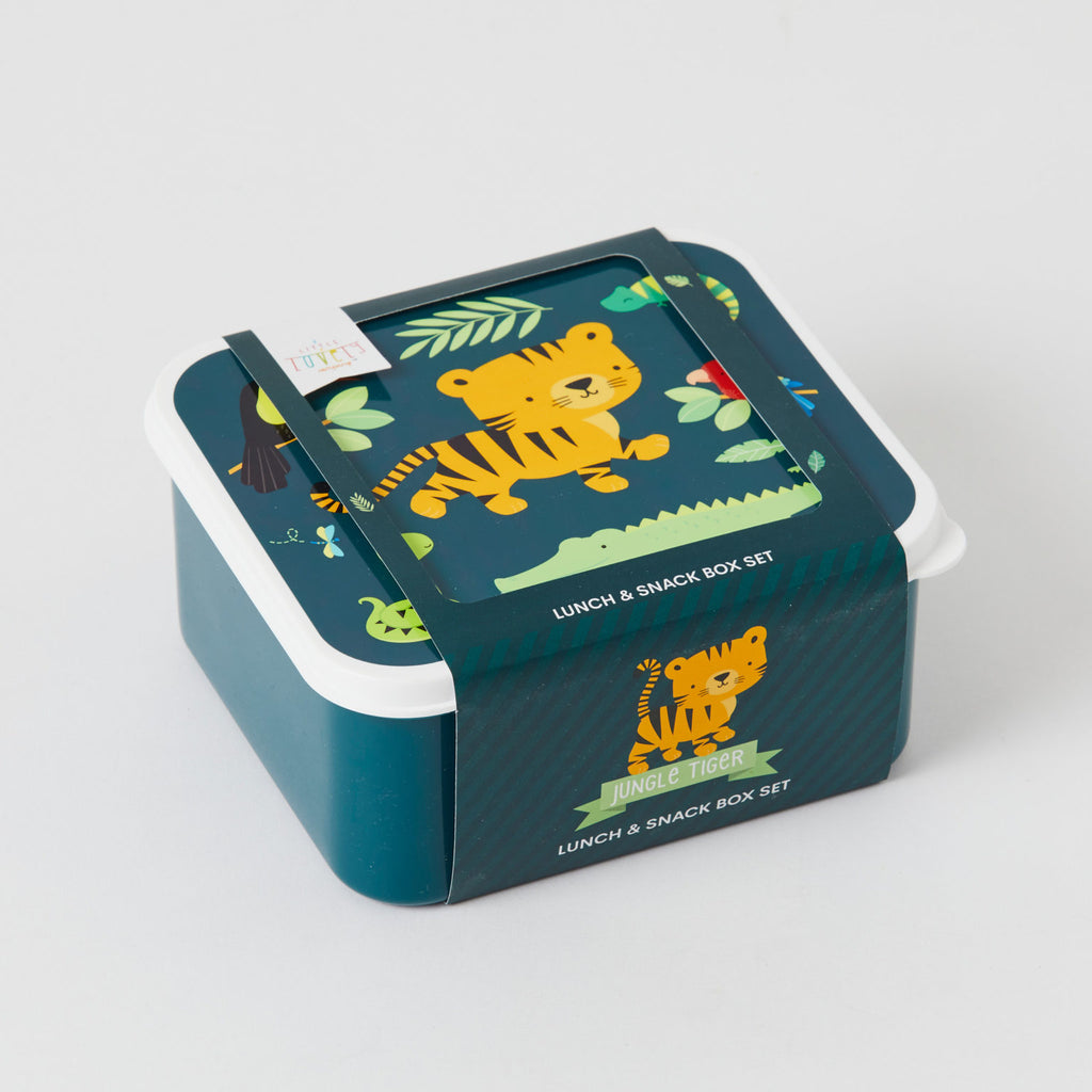 a Little Lovely Company - Lunch & snack box set - Dinosaurs - Little Zebra