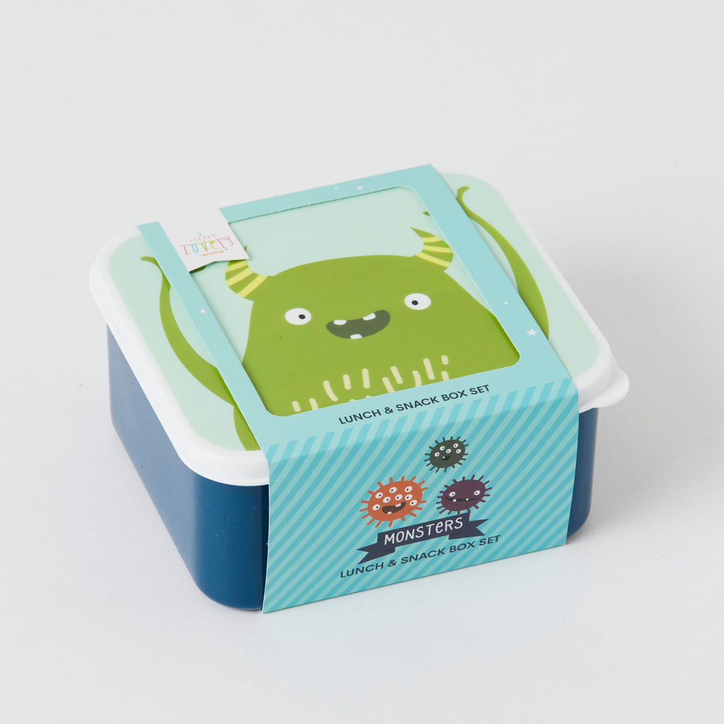a Little Lovely Company - Lunch & snack box set - Dinosaurs - Little Zebra