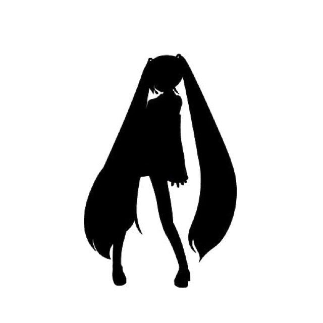 hatsune miku black and white