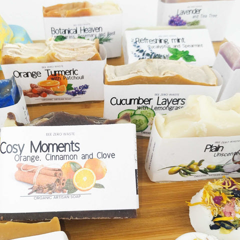 Eco-Friendly Indulgence: BEE Zero Waste’s Natural Soaps and Bath Bombs Display