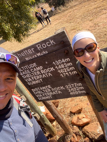 Lisa Raleigh and her husband at the start of Shelter Rock hike