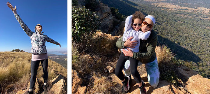 Lisa Raleigh doing outdoor exercise and hiking with her family