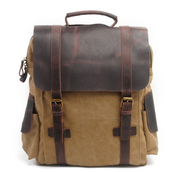 Arxus New Thunder Layer Leather Retro Backpack Notebook Bag