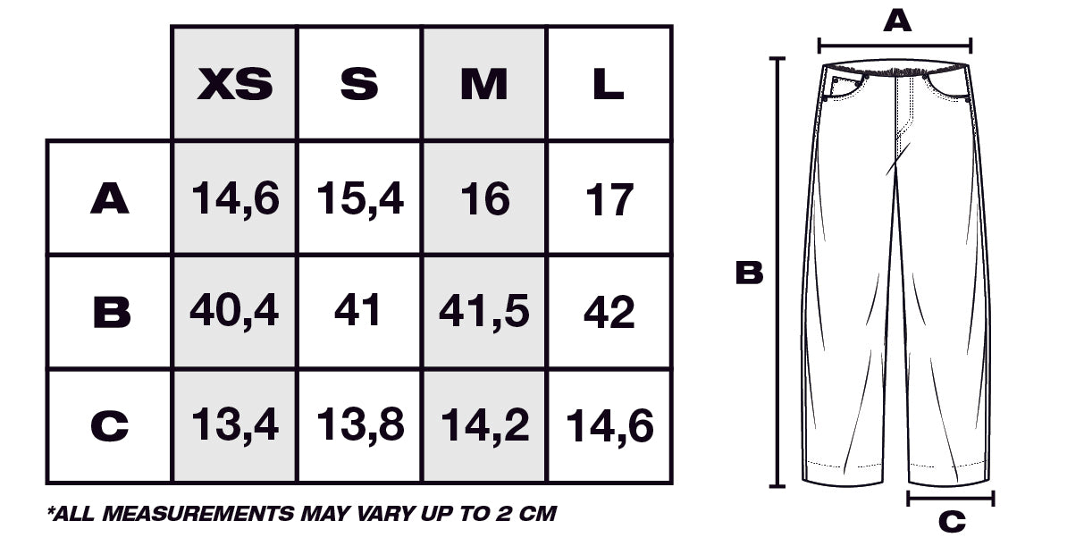 Size Guide in Inches