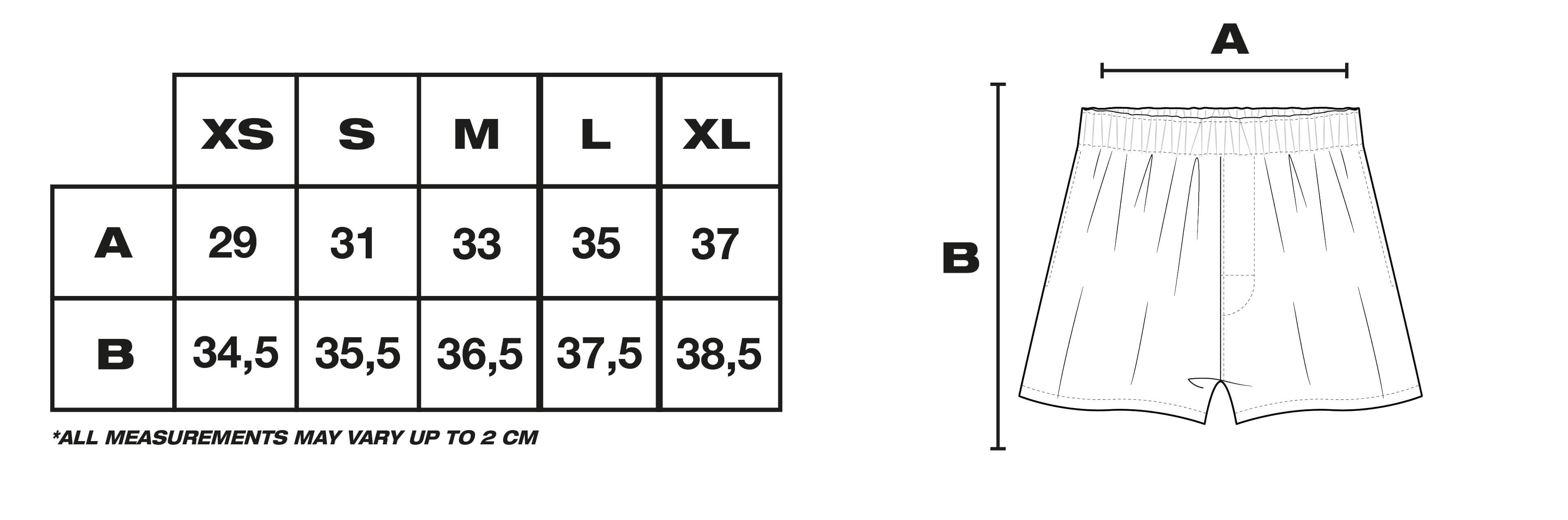 Size Guide in CM