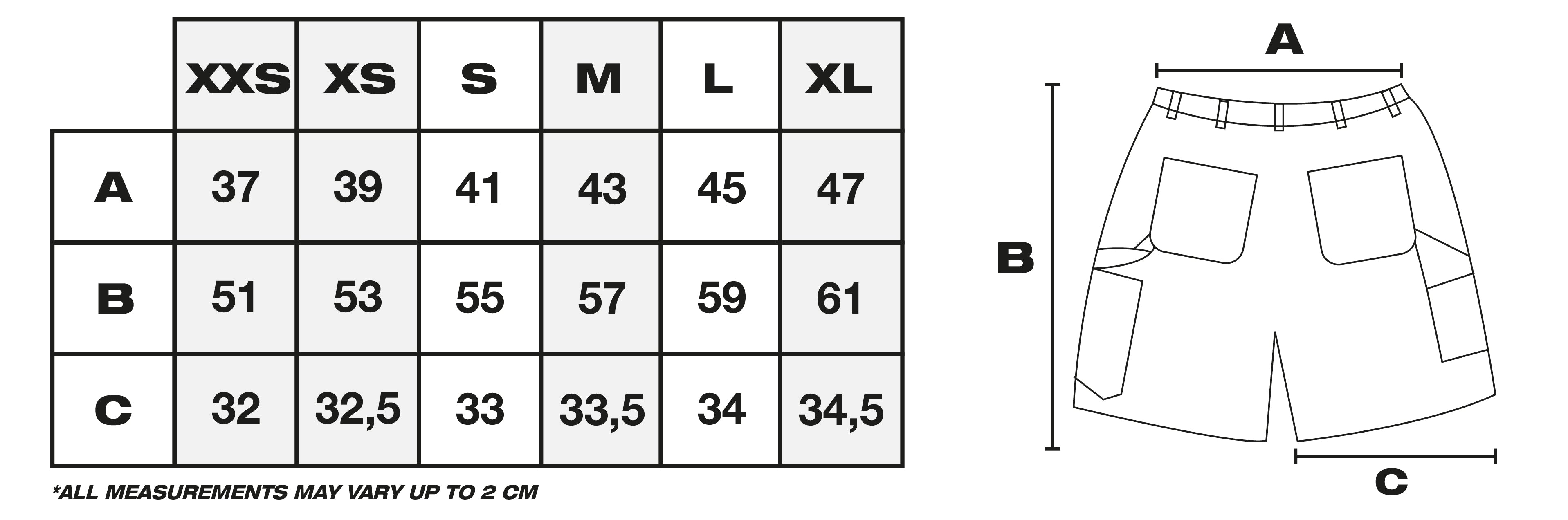 Size Guide in CM