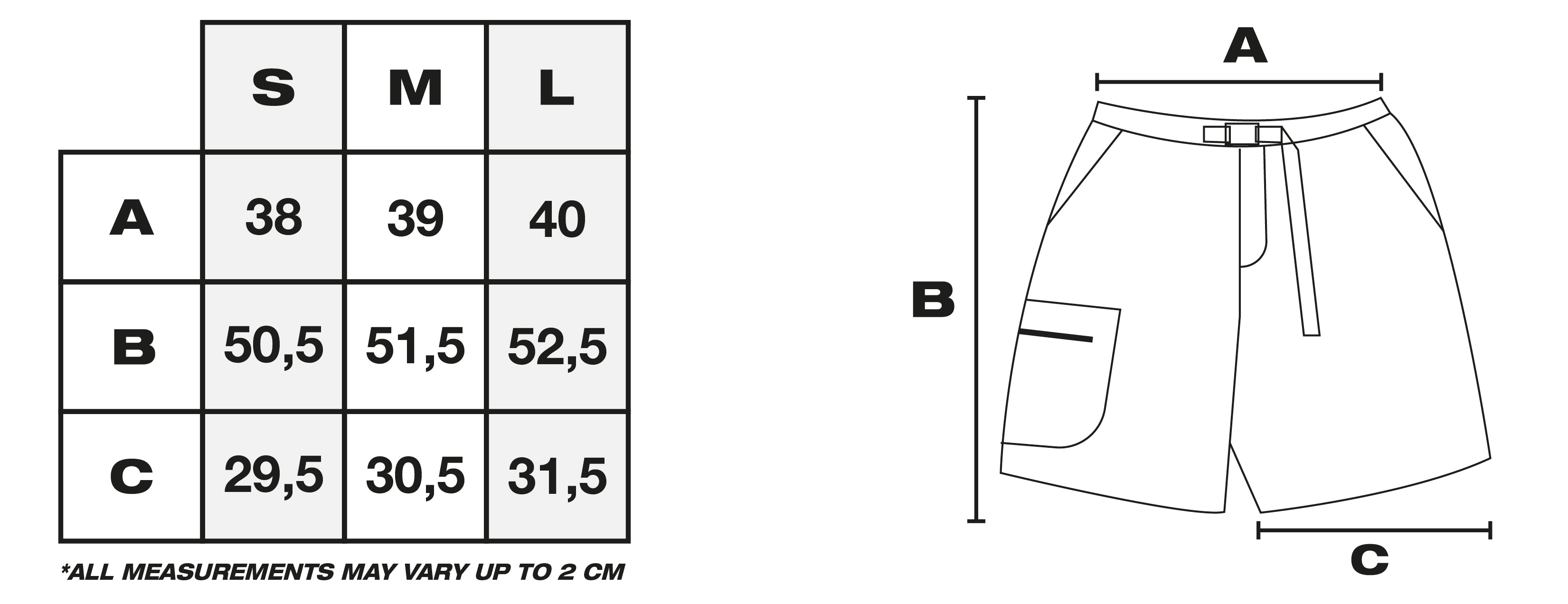 Size Guide in CM