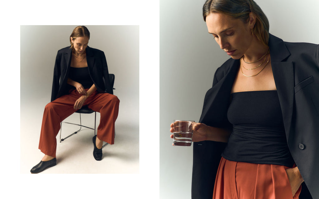 women-wool-pants-terracotta-wool-cashmere-blazer-black