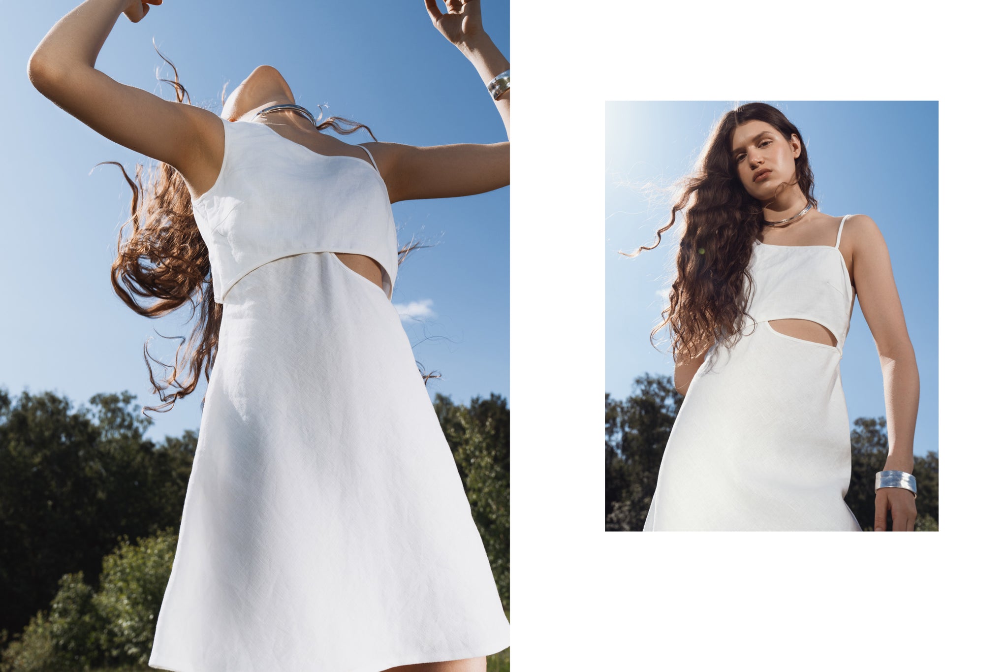 women - white - mini - cotton - dress - summer