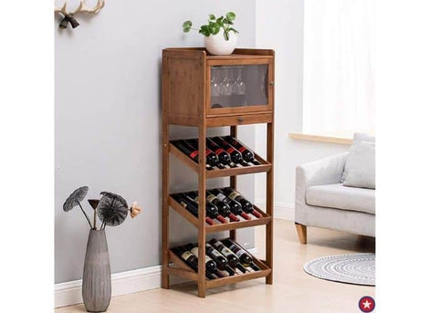 Free Standing Bamboo Wine Racks