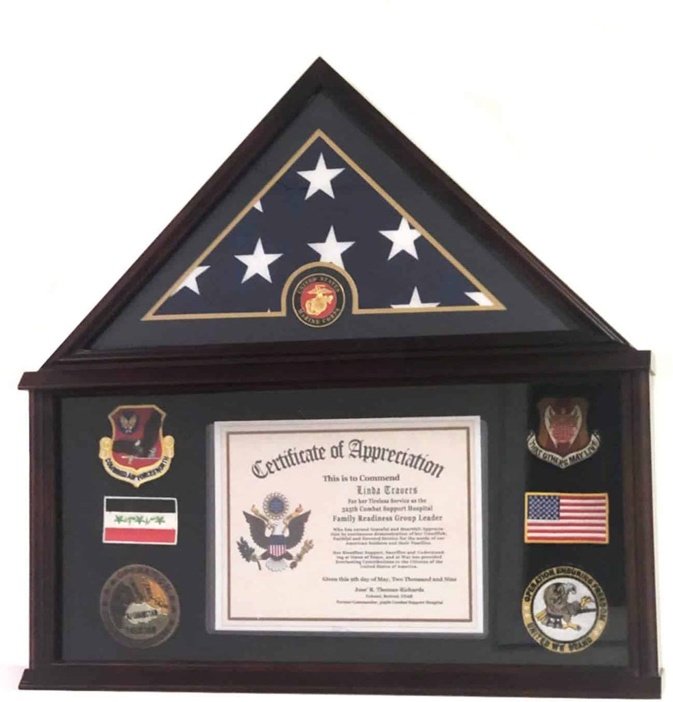 5x9 Flag Display Case With Certificate Holder 5x9 Armed Forces Flag