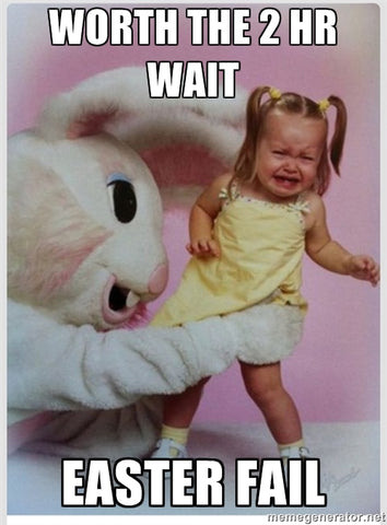 Easter Bunny Epic Fail Creepy Bunny Scared Kid
