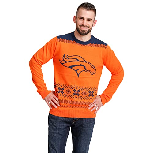 Denver Broncos Men's Aztec Ugly Christmas Sweater Forever Collectibles NFL  NEW