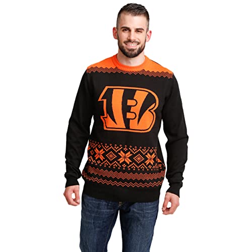 FOCO Men's NFL Big Logo Two Tone Knit Sweater, Medium, Carolina Panthe – Ugly  Christmas Sweater Party