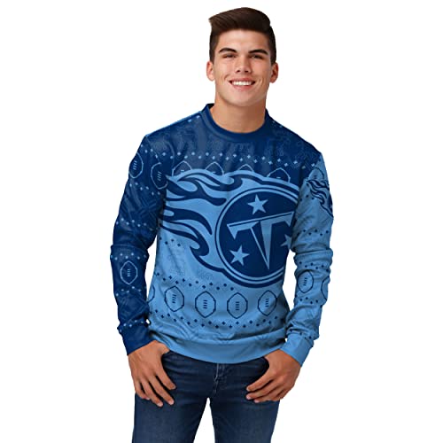 FOCO Men's NFL Printed Primary Logo Lightweight Holiday Sweater