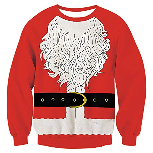 zanvin Womens Ugly Christmas Funny Sweatshirt Santa Claus Print Tops  Oversized Crewneck Blouse Long Sleeve Shirts Fall Clothes,Orange,M 