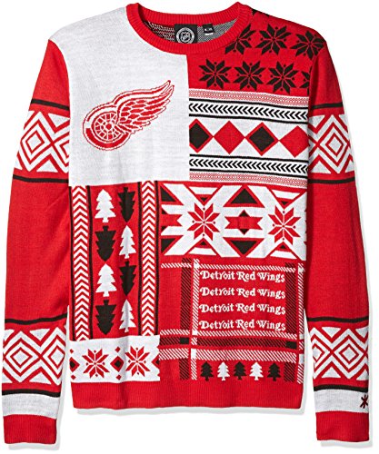 Detroit Red Wings Fanatics Branded Christmas Jumper Graphic Crew