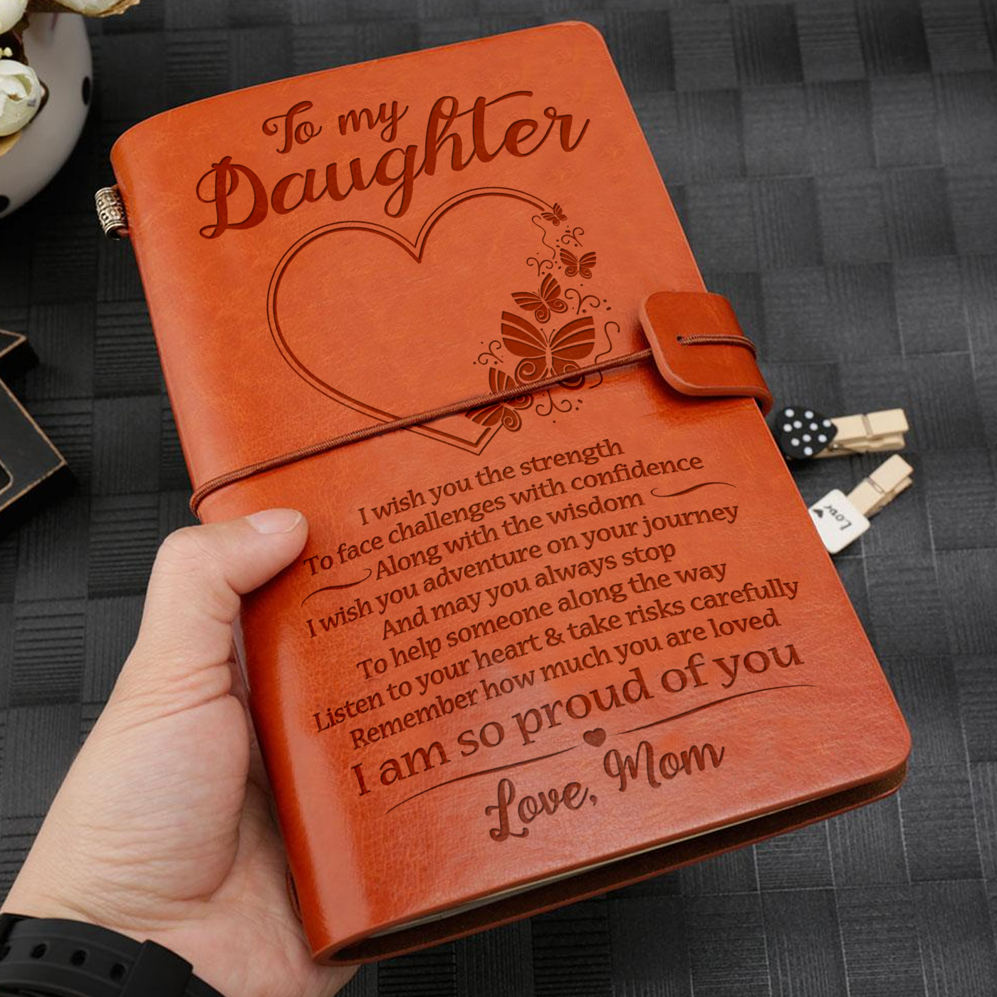 Daughter Mom Proud Of You Vintage Journal Myengravegift