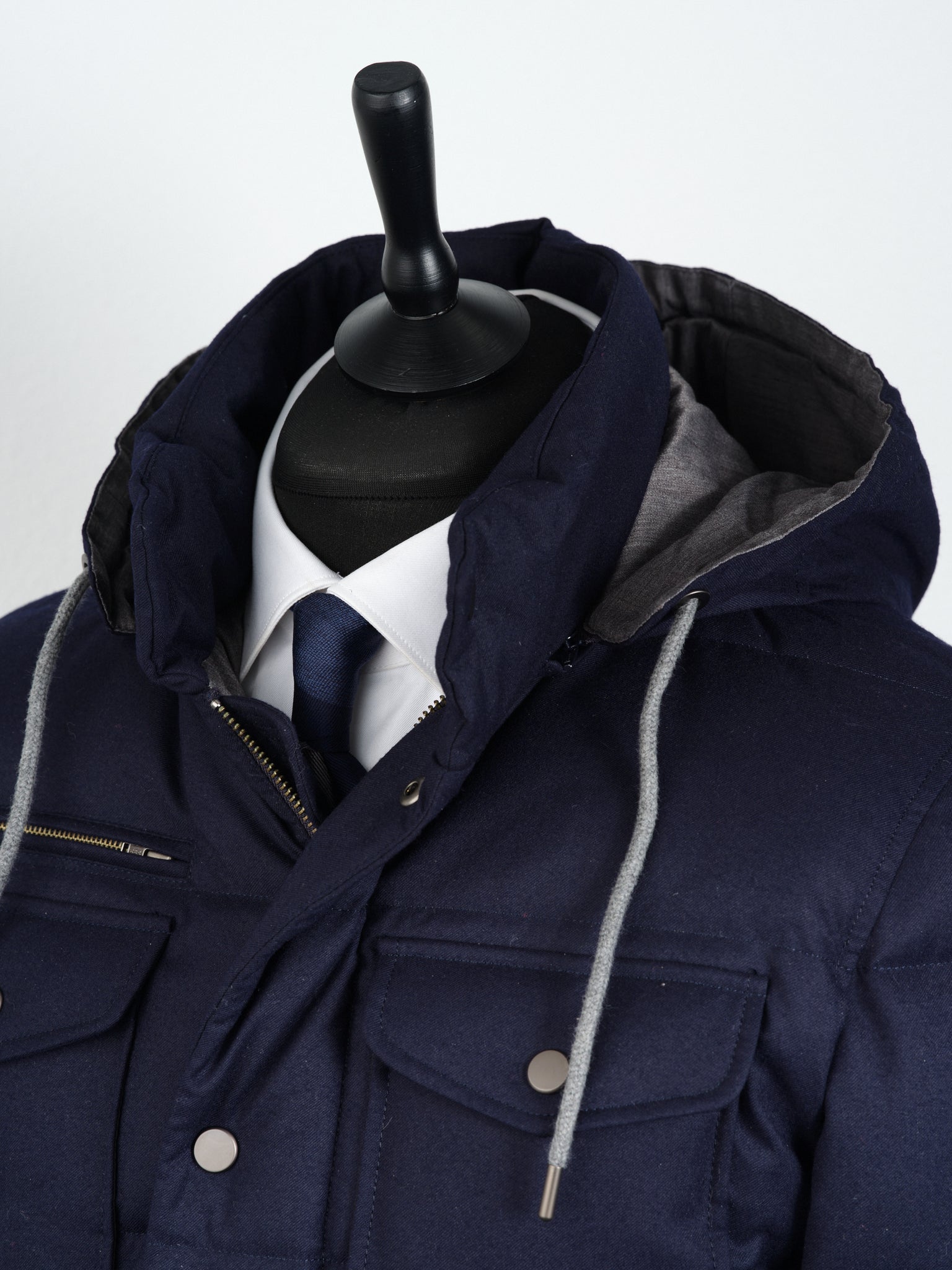 New Suitsupply Orlando Navy Blue Wool and Polyurethane Down Jacket