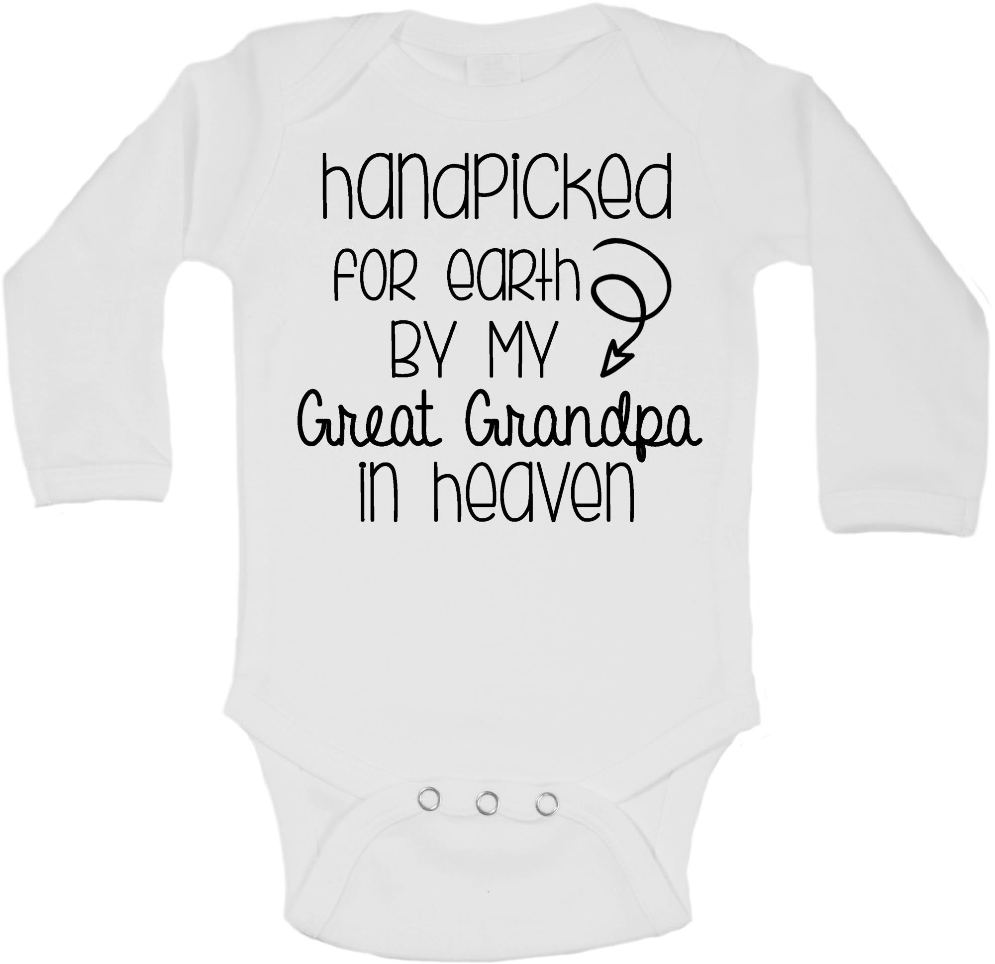 Download Us Hand Picked For Earth By My Great Grandpa In Heaven Arrow Onesie