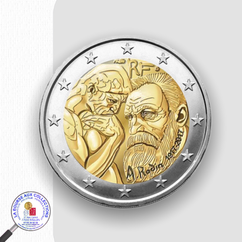 2 Euro France 2017 100 Ans De La Mort Du Sculpteur Auguste Rodin La