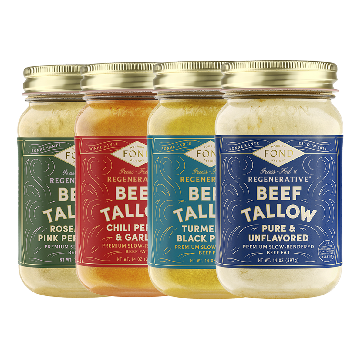 Regenerative Beef Tallow - Variety Pack - 4 Jars