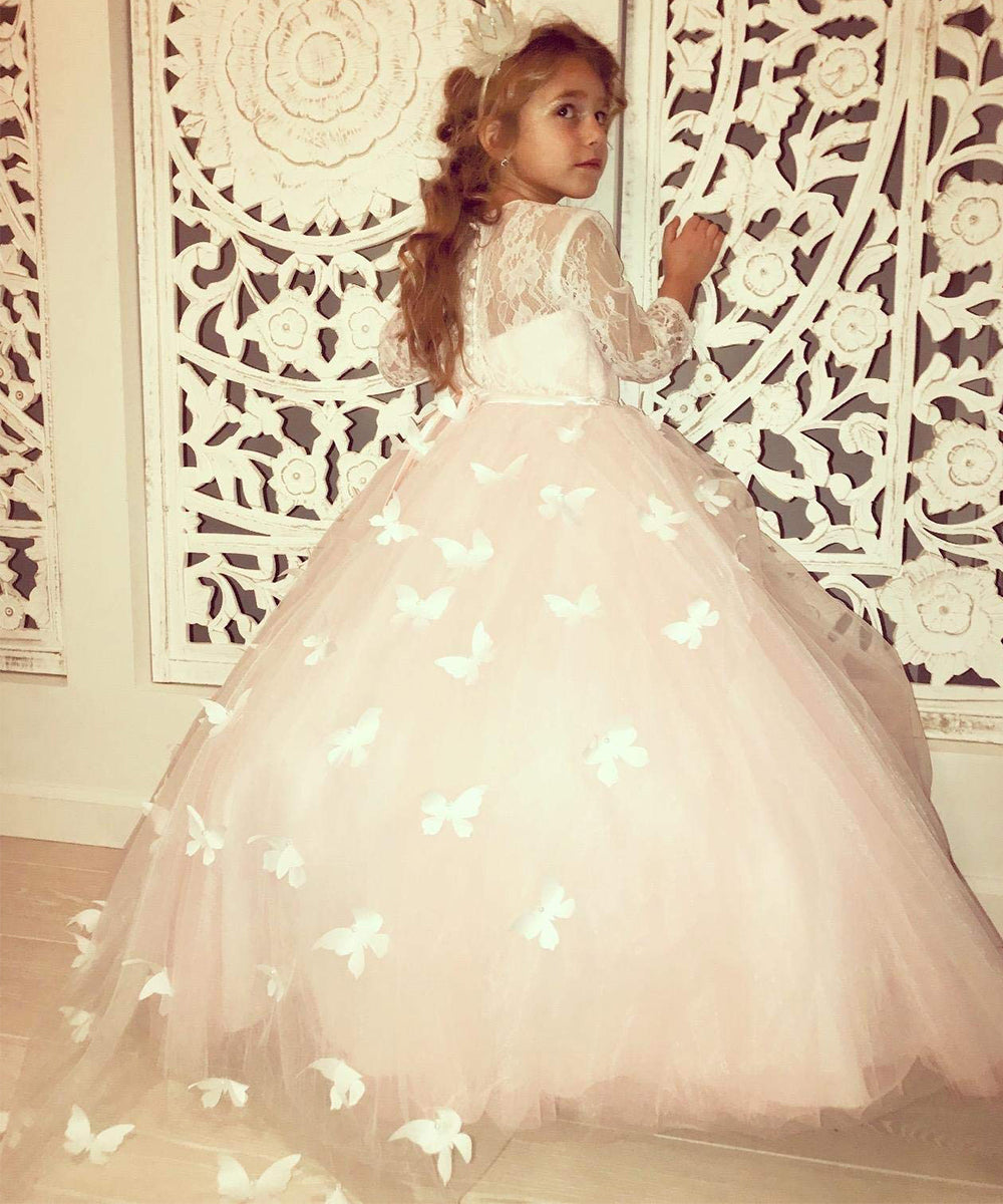 long sleeve first communion dress