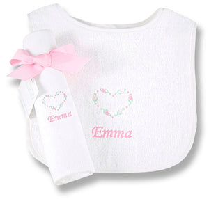 personalized bib and burp cloth sets