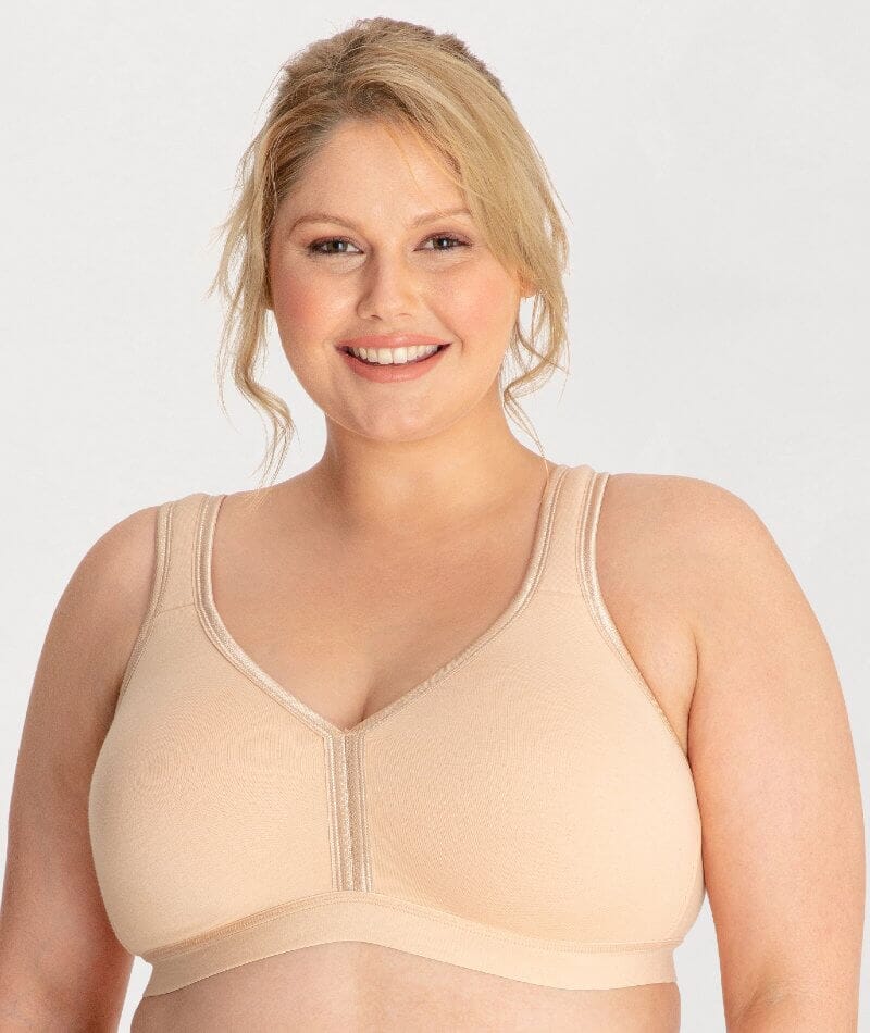 Ava & Audrey Faye Cotton Wire-free Support Bra - Frappe - Curvy Bras