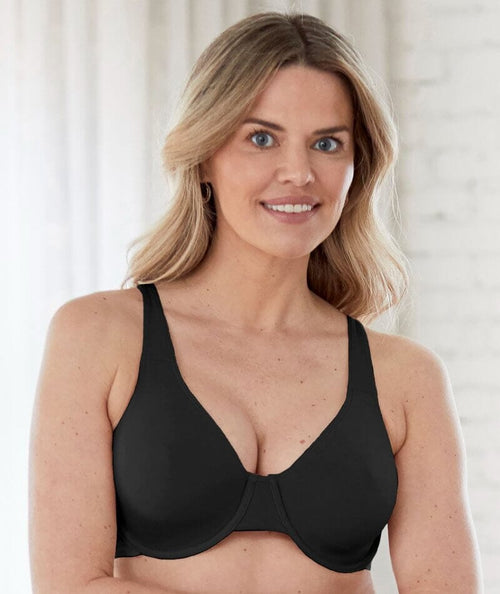 Bestform Satin Trim Wire-Free Cotton Bra With Unlined Cups - Black – Big  Girls Don't Cry (Anymore)