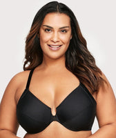 Glamorise WonderWire Front-Closure Posture Bra - Black - Curvy Bras