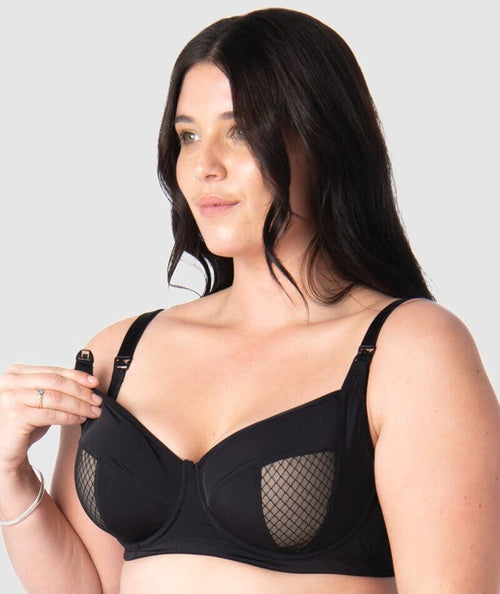 Hotmilk Enlighten Balconette Nursing Bra - Black - Curvy Bras