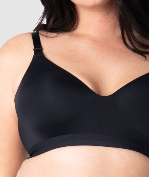 Hotmilk Infinite T-Shirt Wirefree Nursing Bra - Black - Curvy Bras