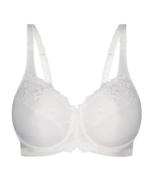 Maidenform Women's Tailored with Lace Trim Minimiser Everyday Bra, White,  36D : : Fashion