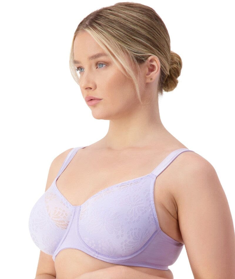 Triumph Lacy Minimizer Bra - Sweet Lavender - Curvy Bras