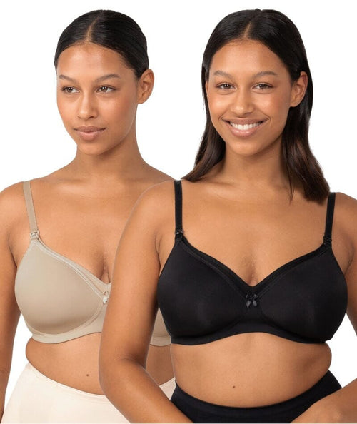 Buy 2 Pack Cotton Rich T-Shirt Bras - Grey/White - 34D in Bahrain