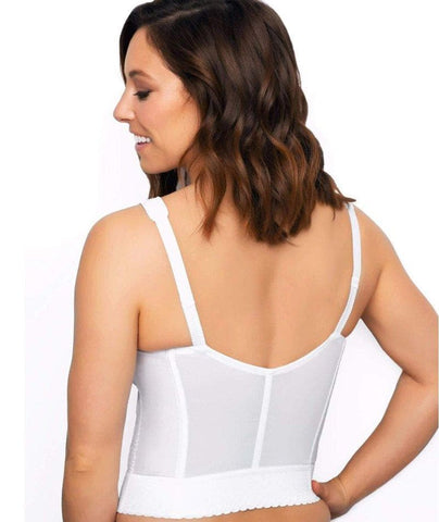 Buy Elila Women's Plus Size Jacquard Front-Close Wireless Longline Posture  Bra, Nude, 48B at