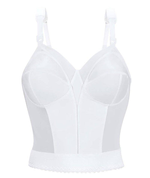 ISO White Cotton Longline Sports Bra/ Cropped Tank for Large Bust