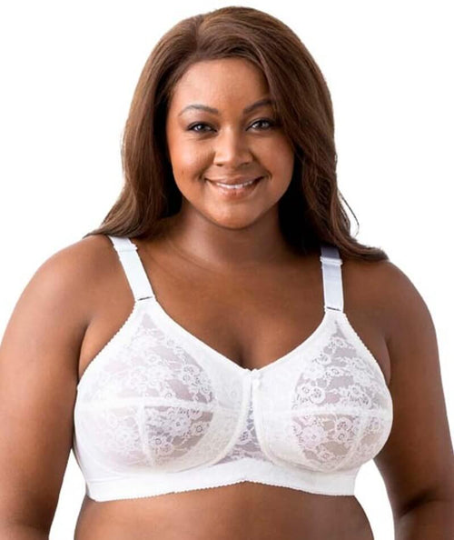 32G Bra Size in E Cup Sizes White Soft Cup by Elila Three Section