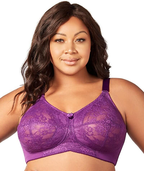 YOURS Plus Size Purple Lace Trim Non-Padded Underwired Bra