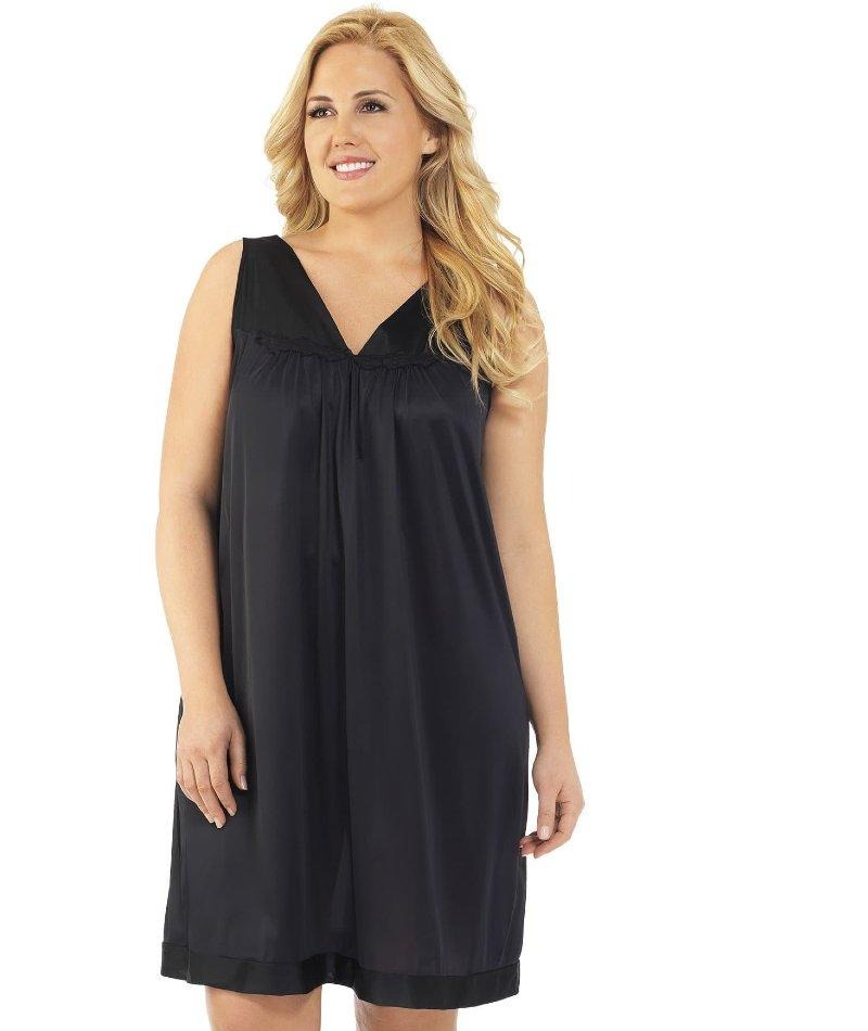 Fleurt Short Nightie Bust Support - Black , Chantilly , Gray