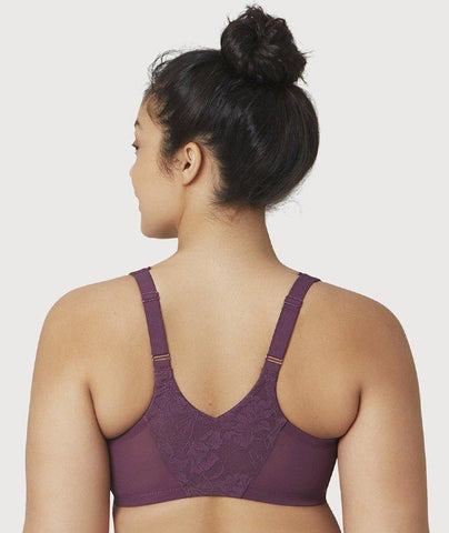 Glamorise Zip Up Front-Closure Wire-Free Sports Bra - Blue Tie-Dye